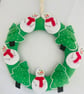 Christmas felt wreath - snowmen and trees