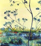 Framed Wildflowers Landscape Oil Painting Cow Parsley Impressionist Art - Image 6