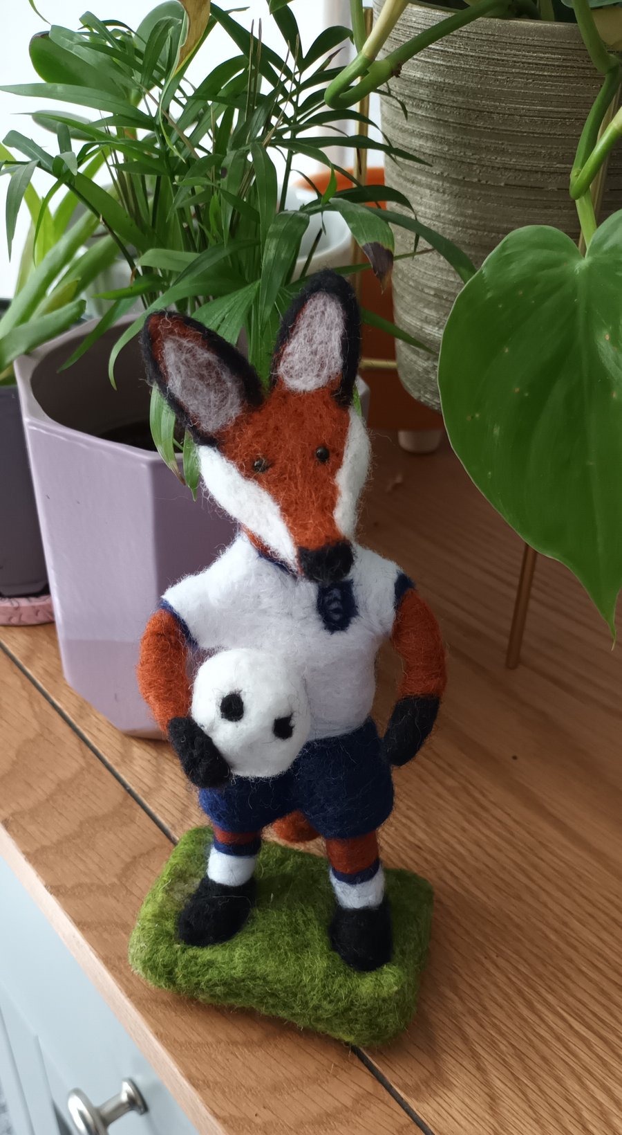   Football Player  - needlefelt fox. Textile art   free postage