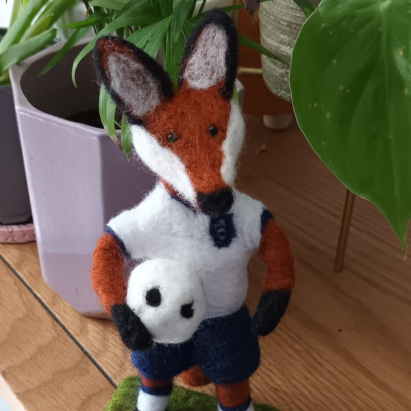   Football Player  - needlefelt fox. Textile art   free postage
