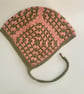 Granny Square Bonnet – Pink and Green Crochet Festival Hat with Ties - Image 6