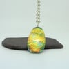 Dichroic glass pendant art sparkly pebble Monet 
