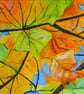 Framed  Oil Painting of Autumn Leaves Square Art  - Image 7