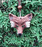  Hand carved Wooden Fox Head Pendant  - Image 1