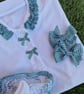 Sophia's Personalised Handmade 4-Piece School Sets -Green & White - Image 3