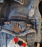 Custom XS Zara Recycled Denim Jacket: Obsidian Crochet Sleeves  - Image 9