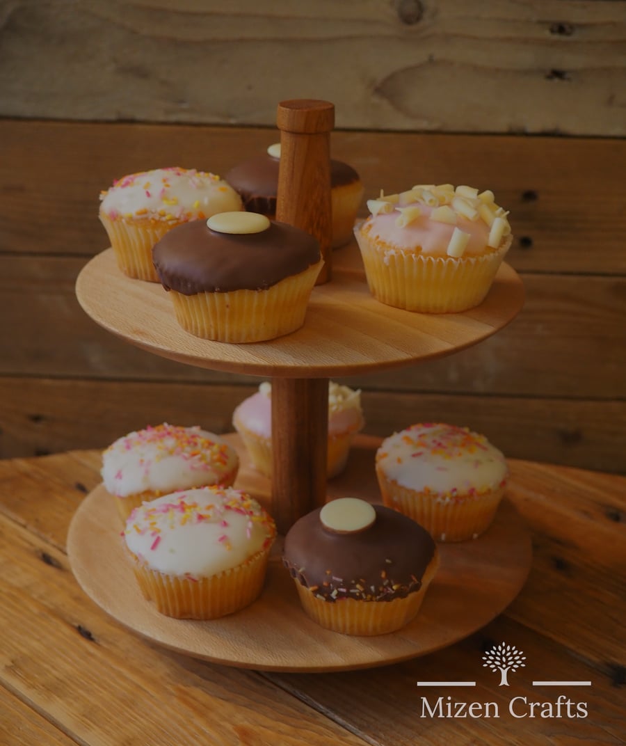 Tiered Wooden Cake Stand
