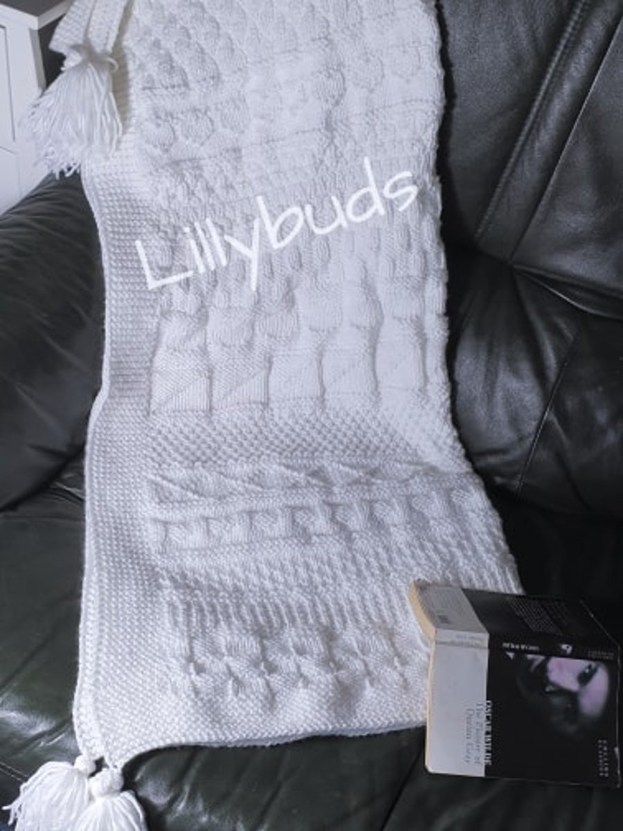 Hand knitted blanket, throw, wool blanket, sofa throw