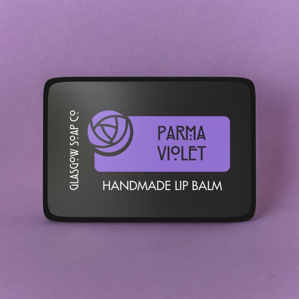 Parma Violet Lip Balm, Small Scottish Gift, Handmade by Glasgow Soap Company