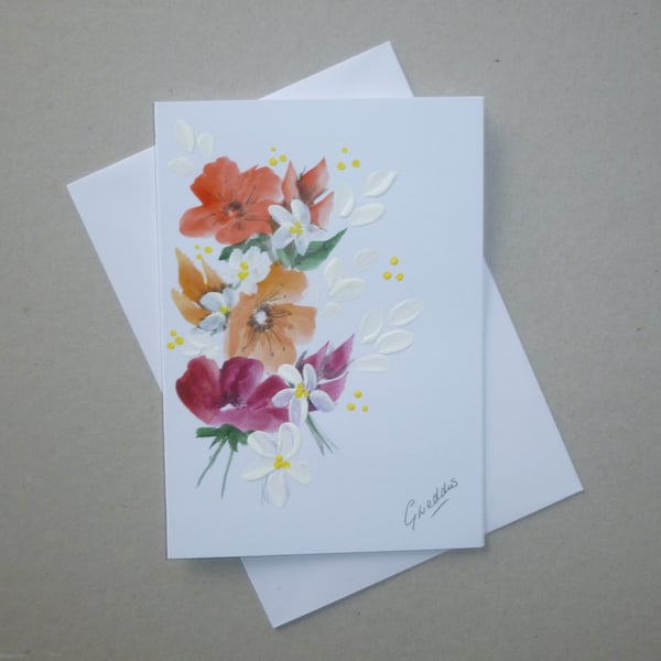 original art hand painted blank card ( ref FA 608 J3 )