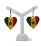 Senegalese flag earrings, love Senegal, loveheart jewellery, african queen. - Image 1