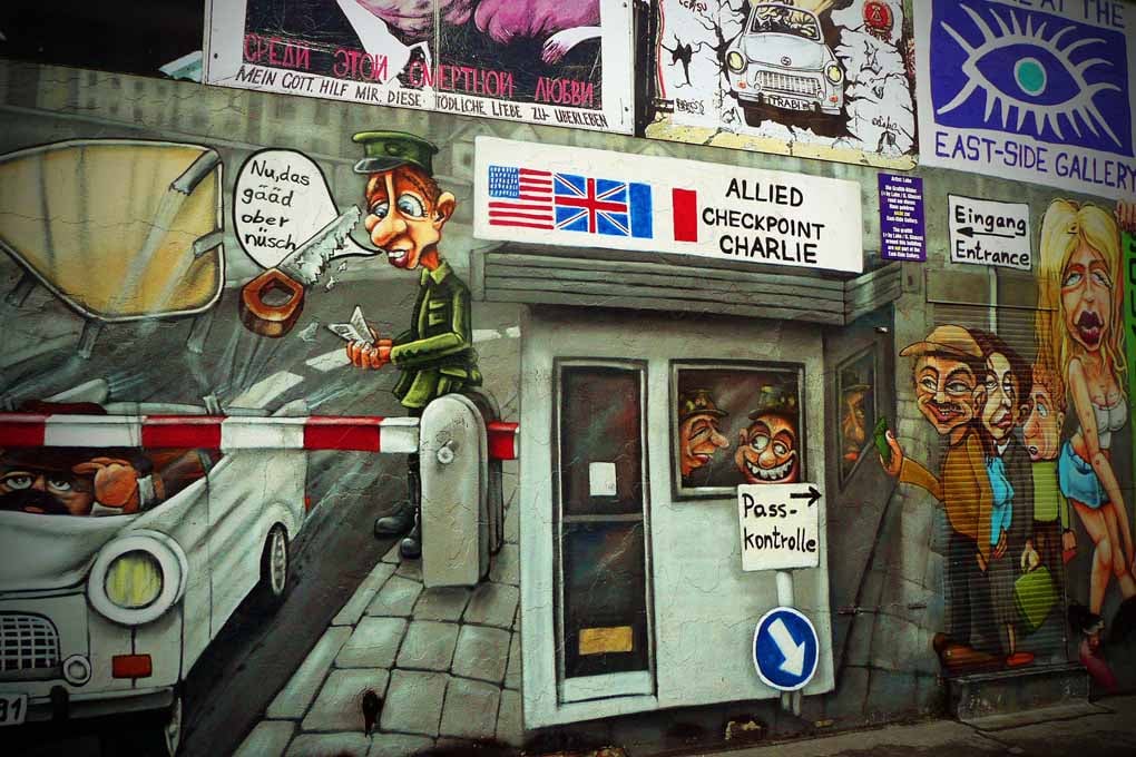 Berlin Wall Graffiti Artwork Street Art Mural Germany 18"x12" Print