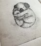 Koala Mother And Baby Drypoint Print - Image 4