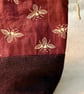 Bees (white on purple) - Large zipped pouch for toiletries, shaving kit, art etc - Image 3