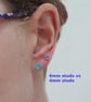Garnet stud earrings, January birthstone earrings, Red gemstone - Image 5