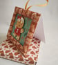 Dancing Gingerbread Girl in Frame Christmas Card with hanging loop - Image 2