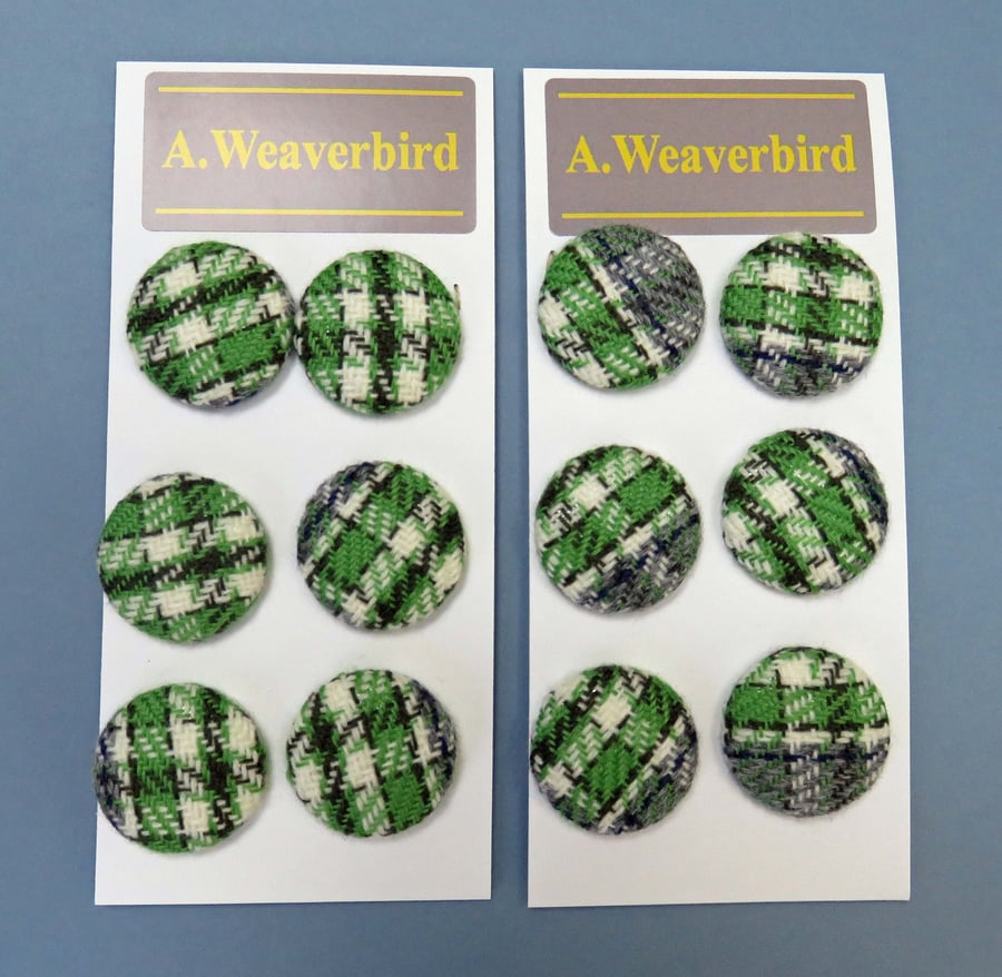 Green Tartan Covered Buttons