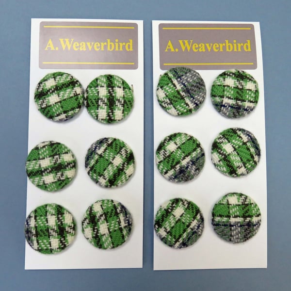 Green Tartan Covered Buttons