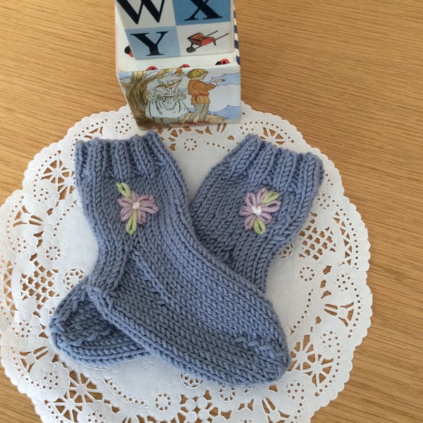 Hand Knitted Baby Socks 