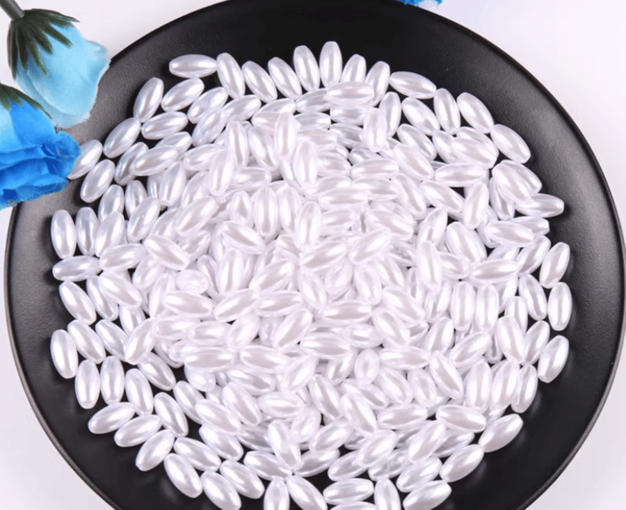 6 x 12mm, 600 pcs Pure White Rice Beads