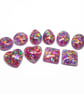 10 Red Metallic Cabochons in 5 Shapes, Handmade with Resin - Image 4