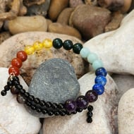 7 Chakra memory wire bangle -Version 2