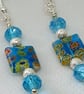 Turquoise Millefiori Earrings - Image 5