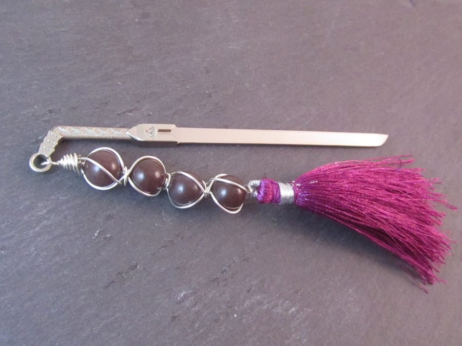 Purple Aventurine Sword Bookmark, Purple Bookmark