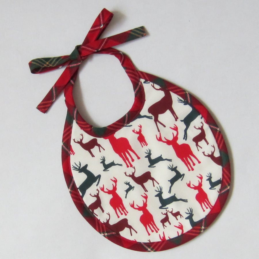Stag and Tartan Babies Bib