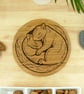 Squirrels Chopping Board: Snuggling Autumn Gift Solid Oak, UK Hand Made