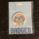 Shizue Dog printed Badge 45mm