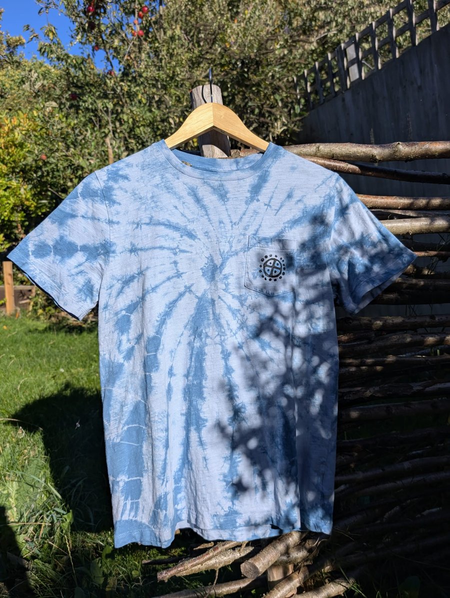 Kids Plant Dyed T-Shirt With Bronze Age Petroglyph Design