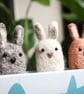 Woolly Bunny Bookmark - Needle Felt Felted Handmade Wool Rabbit Book Reading