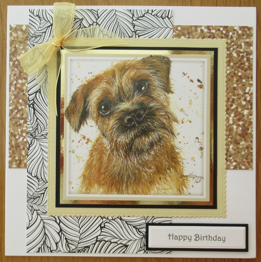 Border Terrier - 7x7" Birthday Card