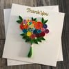 Handmade quilled thank you card