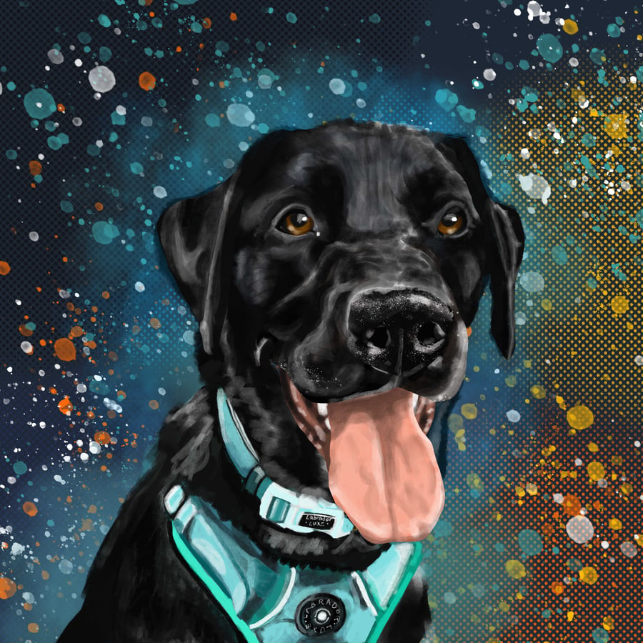 Digital custom pet portrait,  Digital file ONLY