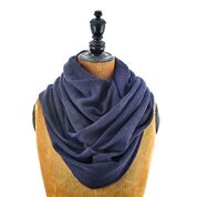 Charcoal Infinity scarf for men in lambswool, silk and cashmere