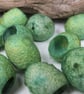 10 Spring Green Naturally Dyed Silk Cocoons - Image 2