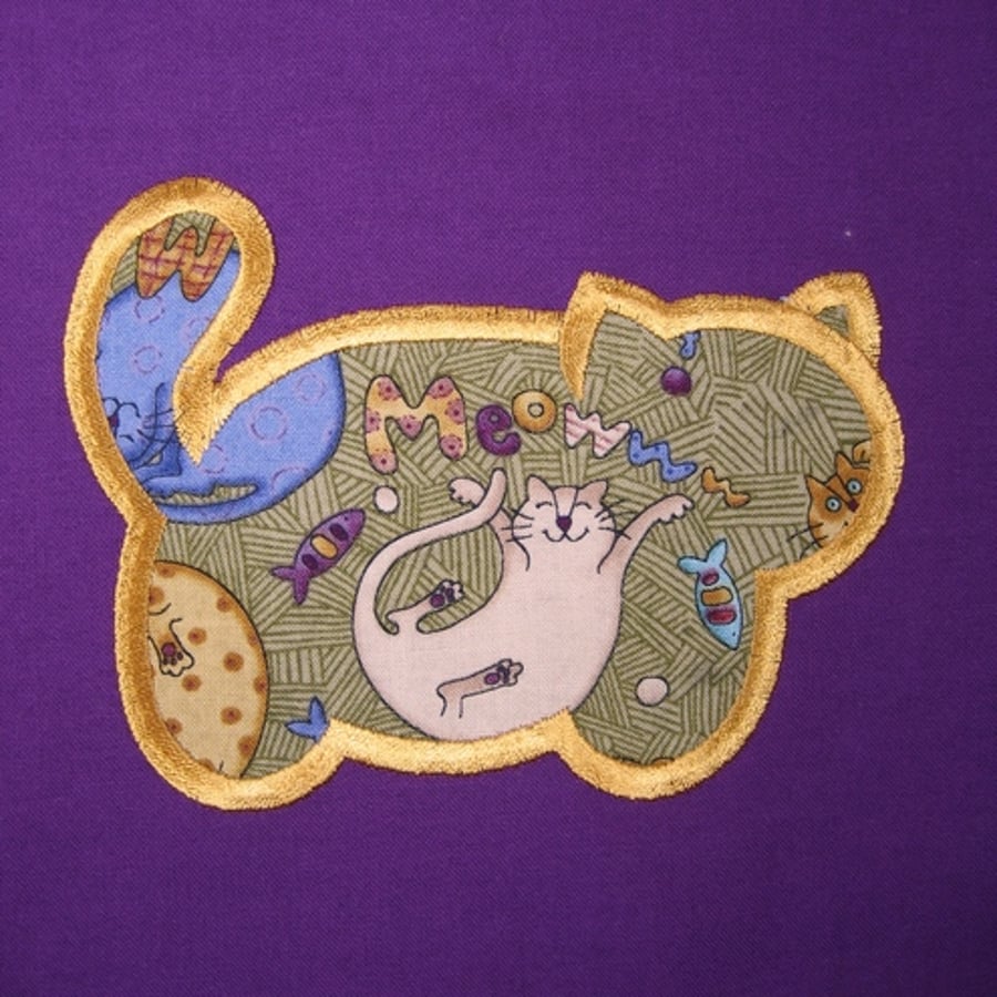 RESERVED "Happy Cats" Appliqué Project Bag