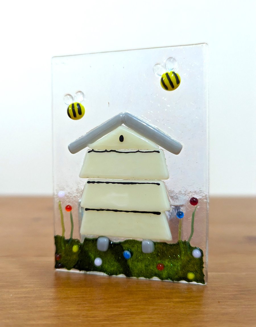 Fused Glass Beehive Tea-light Holder Gift