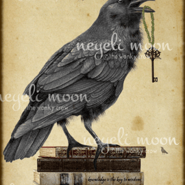 Raven Wisdom A4 original  Artwork print by neyeli