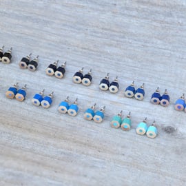 Blue Color Pencil Ear Studs, Blue Earring Stud, 14 Shades Of Blue