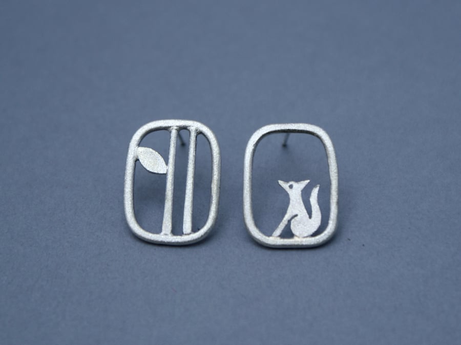 Edge of the woods mismatched fox studs