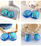 Earrings Dichroic Glass Fused Choice of colour handmade sterling silver hooks  - Image 4