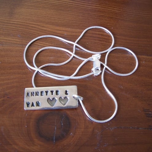 Personalised silver tag