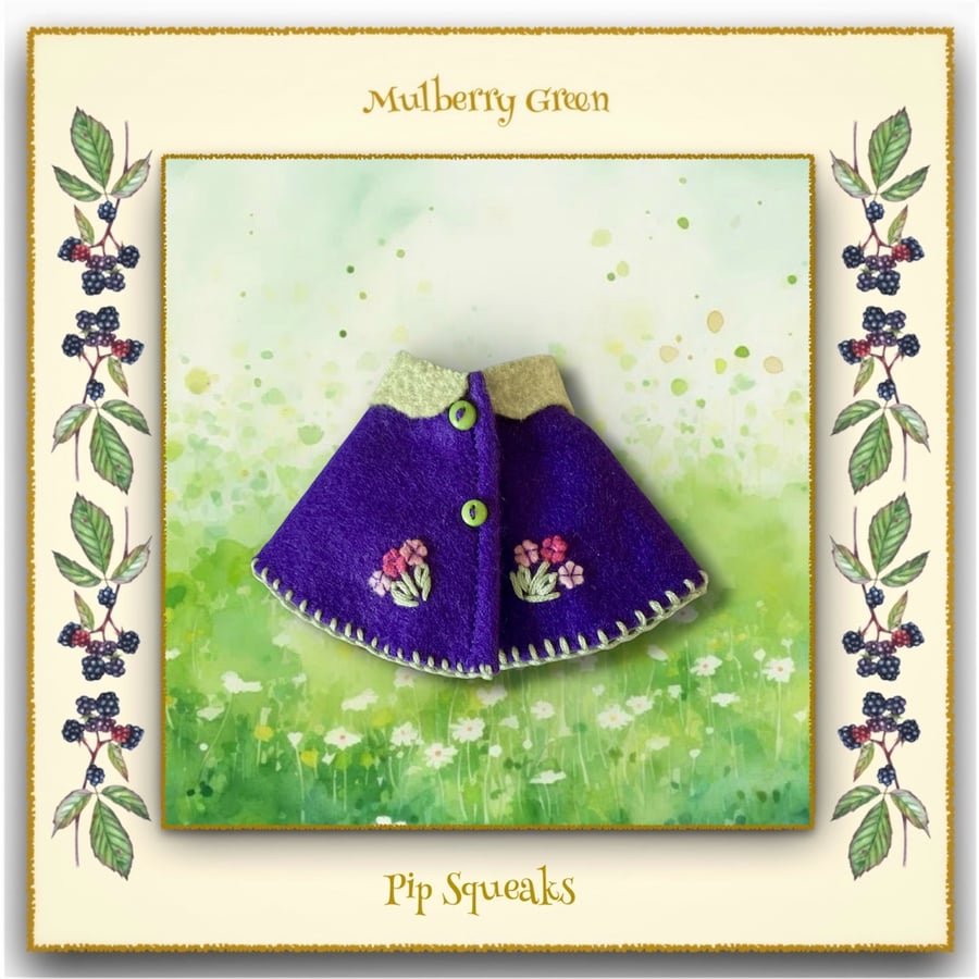 Pip Squeak's and Cotton Tails Embroidered Purple Cape
