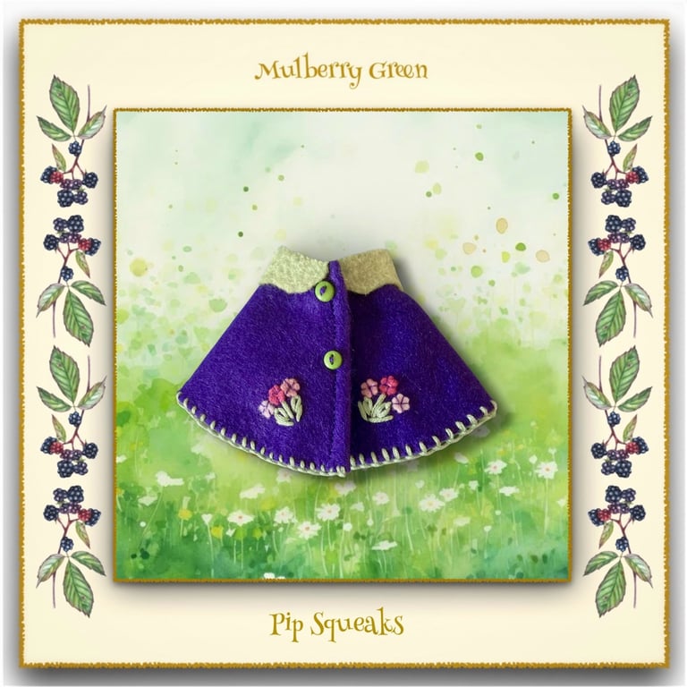 Pip Squeak's Embroidered Purple Cape