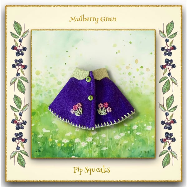 Pip Squeak's and Cotton Tails Embroidered Purple Cape