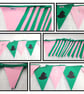 Wicked bunting colours - pink and green fabric bunting - Image 1