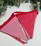Handmade Fabric Bunting 9 Flags in a Red Pirate Design - Image 3